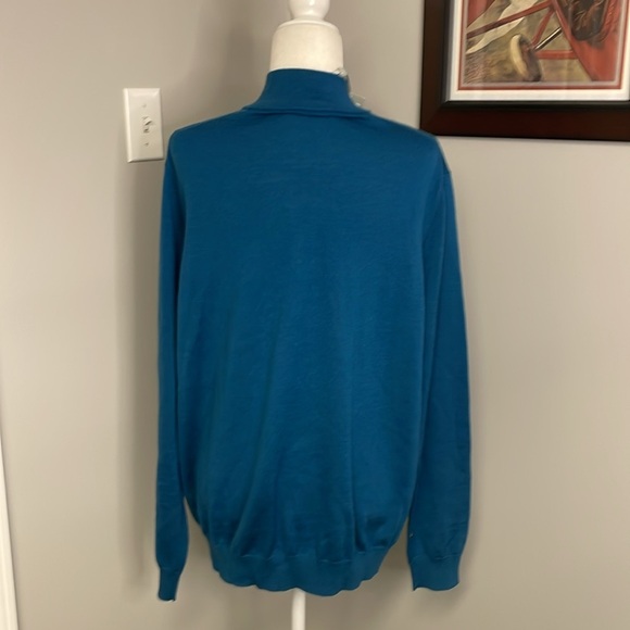 Pure Collection Mens Merino Zip Up Sweater Mock neck turtleneck NWT Size XL - Picture 6 of 8